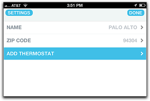Add thermostat from the mobile app.
