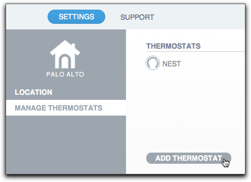 Add a thermostat from the Nest Web app.